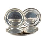 A group of 5 italian solid silver trays 20th century