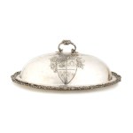 Italian solid silver tray with cloche early XX century