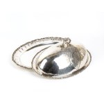 Italian solid silver tray with cloche early XX century