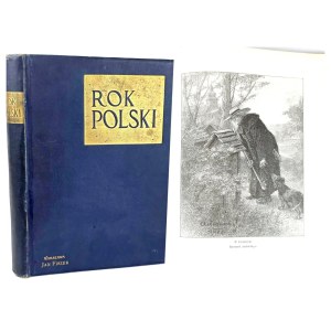 GLOGER—A YEAR IN POLISH LIFE, TRADITION, AND SONG, published in 1900. First edition, with 40 illustrations by ANDRIOLLI, KOSSAK, and others