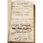 POLISH-LATIN DICTIONARY FOR SCHOOL USE. Wrocław, 1819