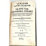 BOBROWSKI - LATIN-POLISH DICTIONARY, vols. 1–2 [2-volume set] Vilnius 1841–1844, hardcover