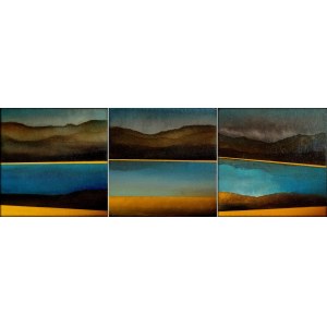 Natalia Szynal, River Valley Landscape, triptych, 2021