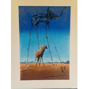 Salvador DALI (1904–1989), „Die brennende Giraffe und der Weltraum-Elefant“, 1965