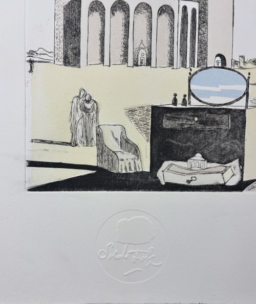Salvador DALI (1904-1989), „Przedmieście miasta krytycznego dla paranoików” (fr. Banlieue de la ville paranoïaque-critique) 1974