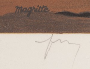 René Magritte, Deux Tourterelles z cyklu Dans la Chaude Pénombre de leur Maison 257z350, 1968