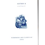 ARS CLASSICA AG - Auction B. Zurich, 25\26 - February, 1992. Greek, roman, Byzantine an Mediaeval coins. Pp 109, lots, 1001-2516, illustrati in tavole. Legatura ed. buono stato, importante serie veneziana. Raro.