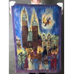 KISIEL Kazimiera - Tapestry "The Enchanted Horse-Drawn Carriage" - Kraków, 1960s [one-of-a-kind]
