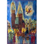 KISIEL Kazimiera - Tapestry "The Enchanted Horse-Drawn Carriage" - Kraków, 1960s [one-of-a-kind]