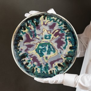 Helena TEODOROWICZ - Abstract Artistic Platter - 1960s [one-of-a-kind, 37 cm]