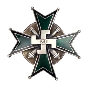 Officer's Badge, 21st Light Artillery Regiment, Biała–Bielsko, W. Gontarczyk, silver