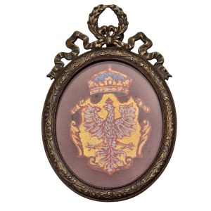An eagle in a decorative frame, patriotic artwork