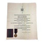 Independence Medal with ID card and certificate, Dr. Alfred Norbert Wit Bzowiecki 1933, 72nd Infantry Regiment