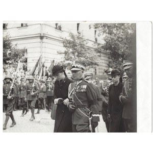 II RP Pogrzeb Marszałka Józefa Piłsudskiego (Jadwiga Piłsudska, Wanda Piłsudska, Marszałek Edward Rydz-Śmigły), Wilno 1935. Duży format.