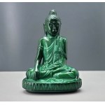 Seated Buddha - Large figurine - malachite glass - Curt Schlevogt - mid-20th century