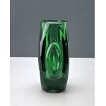 Green vase designed by R. Schrotter, Sklo Union Bohemia, 1960s, Rosice Glassworks