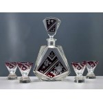 Karl Palda - Art Deco - crystal decanter with glasses - 1930s