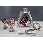 Karl Palda - Art Deco - crystal decanter with glasses - 1930s