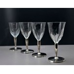ART DECO - Moser - Crystal liqueur glasses on silver-plated stems - 1930s