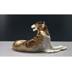 Collectible porcelain figurine of a Russian greyhound [borzoi]—from the Lomonossov factory—1960s