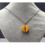 Milky amber pendant set in silver—875—Russia, 1960s [Silver]