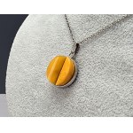 Milky amber pendant set in silver—875—Russia, 1960s [Silver]