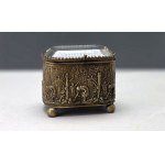 Antique jewelry box made of brass and cut glass—19th-century France