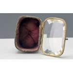 Antique jewelry box made of brass and cut glass—19th-century France