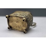 Antique jewelry box made of brass and cut glass—19th-century France