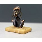 Figurine—bronze sculpture—bust of an African woman—1960s