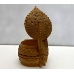 Large, hand-carved wooden salt container - [Folk Art]