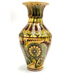 Hutsul vase with a floral motif — Ukraine, Kosiv, mid-20th century. [ Hutsul Region, folk ceramics, folk art ]
