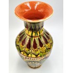 Hutsul vase with a floral motif — Ukraine, Kosiv, mid-20th century. [ Hutsul Region, folk ceramics, folk art ]