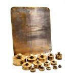 Varsaviana - A unique set of brass pharmacy weights - Hermann Steinbuch (F. A. Wolff & Söhne) - Vienna / Budapest / Warsaw - turn of the 19th and 20th centuries