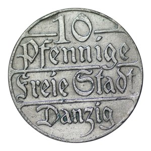 Ville libre de Gdańsk, 10 pfennigs, 1923