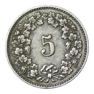 Switzerland, 5 rappen, 1891