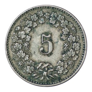 Switzerland, 5 rappen, 1895