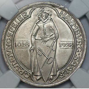 GERMANY, Weimar Republic, 3 marks, 1928 A, Berlin, Naumburg, NGC MS 65