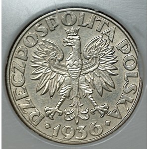 2 zlote 1936, Sailing Ship, PCG MS 67