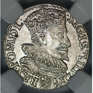 Sigismund III Vasa, 1594 Trojak, Malbork, NGC AU 58