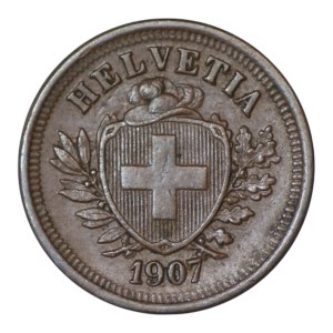 Švajčiarsko, 1 rappen, 1907