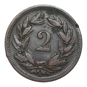 Suisse, 2 rappen, 1850