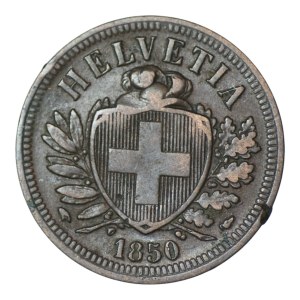 Suisse, 2 rappen, 1850