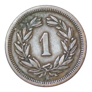 Switzerland, 1 rappen, 1868