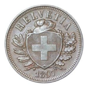 Švýcarsko, 2 rappen, 1897