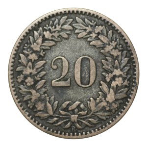 Švajčiarsko, 20 rappenov, 1859
