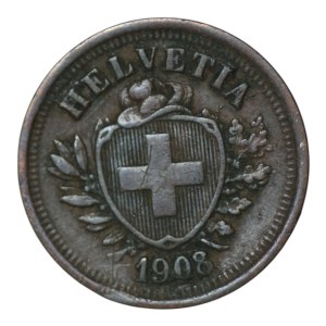 Suisse, 1 rappen, 1908