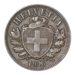 Švýcarsko, 2 rappen, 1918