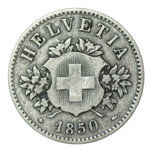 Switzerland, 20 rappen, 1850