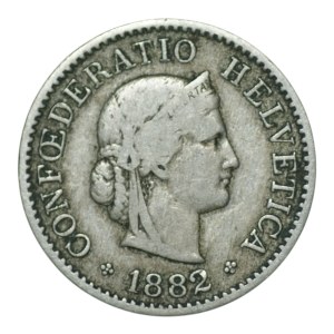 Switzerland, 5 rappen, 1882